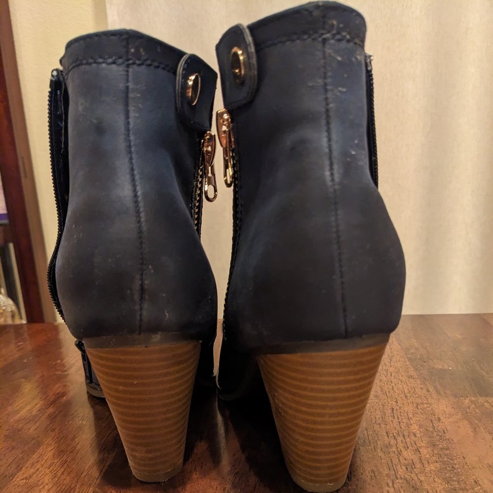 Blue and Gold heeled Booties
